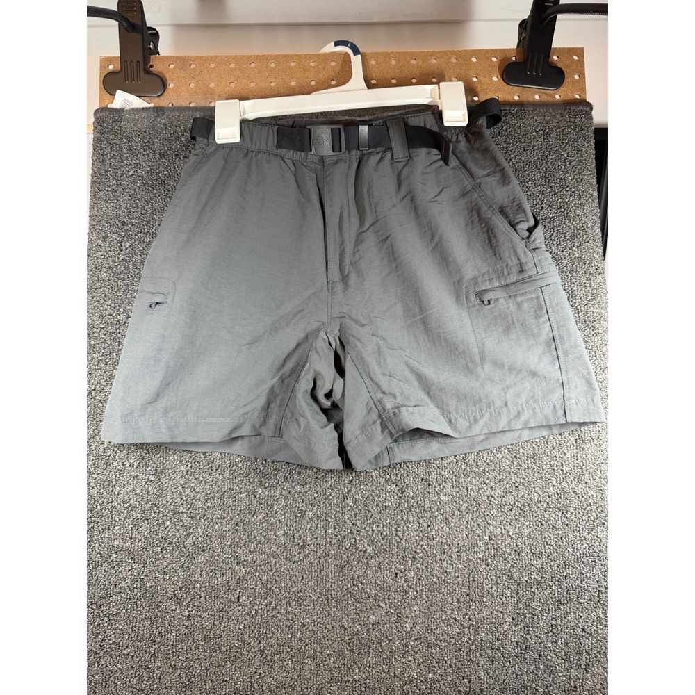The North Face Hiking Shorts Womens Small Gray Nylon Belted Cargo Outdoor